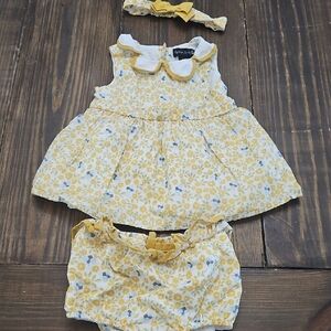 Cynthia Rowley Floral Dress & Bloomers Set Size 24m